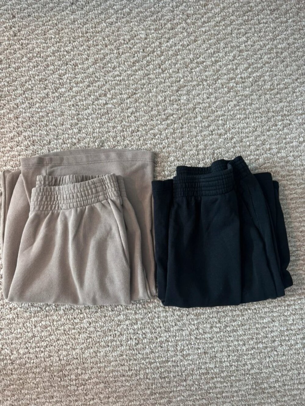 H&M Wide Leg Sweatpants in Taupe and Black